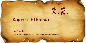Kapros Rikarda névjegykártya